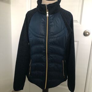 London Fog Navy Blue Women's Puffer Sweater Jacket